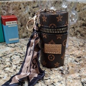 Brown Monogram Keychain Holder with Scarf